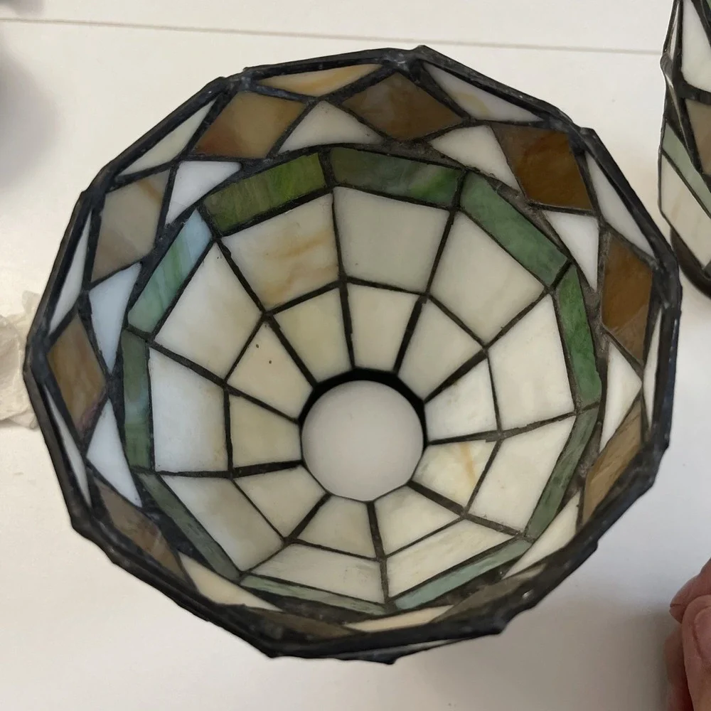 Vintage Stained Glass Mosaic Tiffany Style Lamp Shade For Bar, Office And More